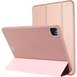 Mobigear Tri-Fold Gel iPad Pro 12,9 palce (2020) TPU / Umělá kůže Knížkové pouzdro - Růžově zlatá