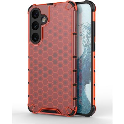 Mobigear Honeycomb Samsung Galaxy S24 Plus Funda Plástico rígido Carcasa Antigolpes - Rojo