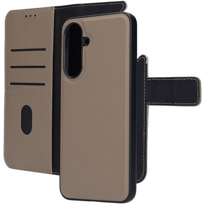 Mobiparts Samsung Galaxy A36 Fodral Äkta läder 2-i-1-plånboksfodral med löstagbart skal med sedelfack - Taupe