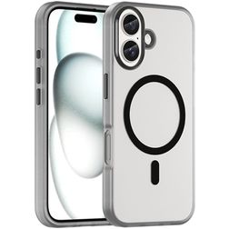 Mobigear Shockproof iPhone 16 MagSafe TPU flexível Capa traseira - Transparente / Preto