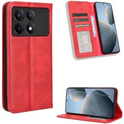 Mobigear Sensation POCO X6 Pro Lompakkokotelo + Setelitasku - Punainen