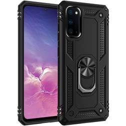 Mobigear Armor Ring Samsung Galaxy S20 Funda Plástico rígido Carcasa Antigolpes con anillo - Negro