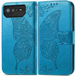 Mobigear Butterfly ASUS ROG Phone 6 Lompakkokotelo + Setelitasku - Sininen