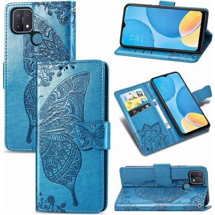 Mobigear Butterfly OPPO A15 Funda tipo libro Cartera - Azul