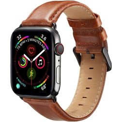 Mobigear Bologna Leather Apple Watch Strap Buckle closure - 49/46/45/44 mm - Brown