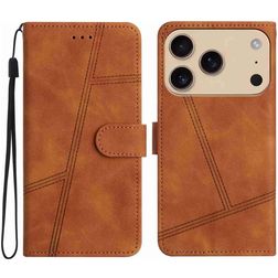 Mobigear Stitch iPhone 18 Pro Max Cover a libro portafoglio - Marrone