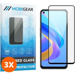 Mobigear Premium OPPO A76 Glas Skærmbeskytter - Case Friendly - Sort (3-pak)