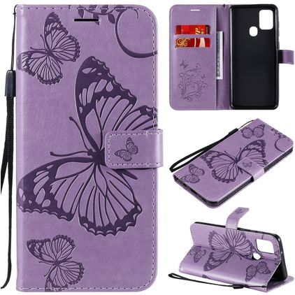 Mobigear Butterfly Samsung Galaxy A21s Cover a libro portafoglio - Viola