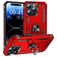 Mobigear Armor Ring iPhone 16 Pro Plástico rígido Capa traseira Antichoque com anel - Vermelho