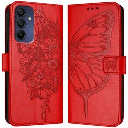 Mobigear Butterfly Samsung Galaxy A16 Plånboksfodral med sedelfack - Röd