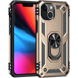 Mobigear Armor Ring iPhone 13 Mini Fodral Hårdplast Skal Stötsäkert med ringhållare - Guld