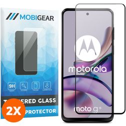 Mobigear Premium Motorola Moto G13 Cristal templado Protector de pantalla - Compatible con fundas - Negro (pack de 2)