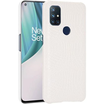 Mobigear Croco OnePlus Nord N10 5G Funda Plástico rígido Carcasa - Blanco