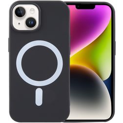 Mobigear Rubber Touch iPhone 15 Plus Silicone MagSafe Back cover - Nero