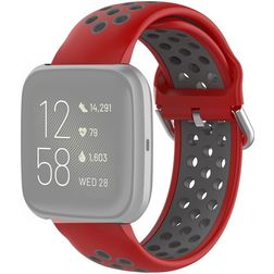 Mobigear Sport Plus Buckle Silikone Fitbit Versa 2 Urrem Spændelås - Rød / Grå