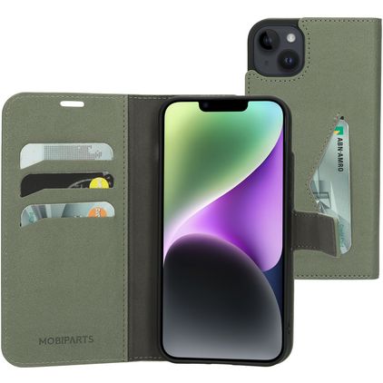 Mobiparts Classic Wallet iPhone 14 Plus Wallet case - Stone Green