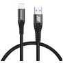 Mobigear Nylon Cavo da USB-A a Apple Lightning MFI 0,4 m - Nero