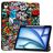 Mobigear Tri-Fold iPad Air 13 Inch (2026) Wallet case + Stylus Holder - Graffiti