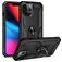 Mobigear Armor Ring iPhone 14 Pro Max Plástico rígido Capa traseira Antichoque com anel - Preto