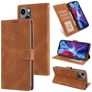 Mobigear Wallet iPhone 14 Lompakkokotelo + Setelitasku - Ruskea