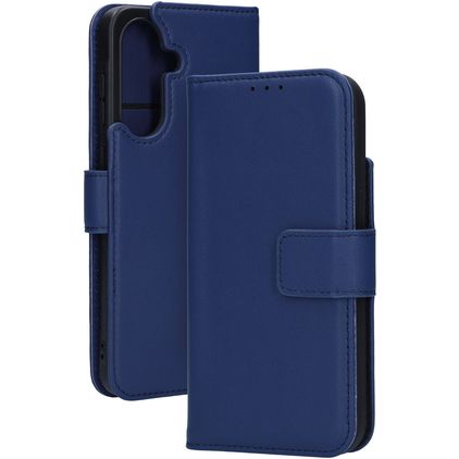 Mobiparts Samsung Galaxy A36 Äkta läder Plånboksfodral med sedelfack - Blå