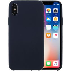 Mobigear Rubber Touch iPhone XS Silikoni Suojakuori - Tummansininen