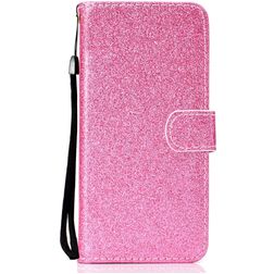Mobigear Glitter Huawei Y6p Funda tipo libro Cartera - Rosa
