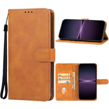 Mobigear Wallet Sony Xperia 1 V Pungetui med Seddelrum - Brun