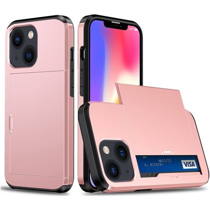 Mobigear Card iPhone 15 Hardcase Back cover Antiurto con portacarte - Oro rosa