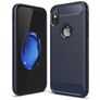 Mobigear Brushed Slim iPhone XR Fleksibel TPU Bagsidecover - Marineblå