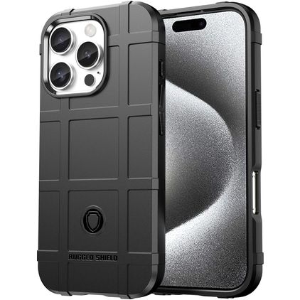 Mobigear Rugged Shield iPhone 16 Pro TPU flexível Capa traseira Antichoque - Preto