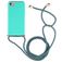 Mobigear Lanyard iPhone 8 TPU flexible Funda con cuerda - Turquesa