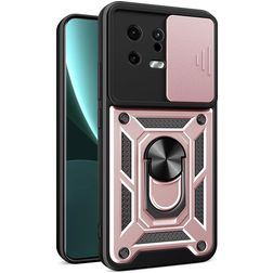 Mobigear Armor Ring Cam Slide Xiaomi 13 Hard Case Back cover Shockproof with Ring Holder and Camera Slider - Rose Gold
