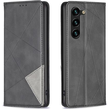 Mobigear Rhombus Slim Samsung Galaxy S23 Plus Cover a libro - Nero