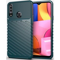 Mobigear Groove Samsung Galaxy A20s Fleksibel TPU Bagsidecover - Grøn