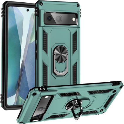 Mobigear Armor Ring Google Pixel 7 Hardcase Etui plecki Wstrząsoodporne z pierścieniem - Zielony