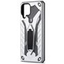 Mobigear Armor Stand Samsung Galaxy A12 Hard Case Back cover Shockproof with Stand - Silver