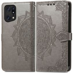 Mobigear Mandala OPPO Find X5 Pungetui med Seddelrum - Grå