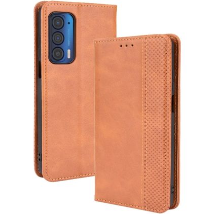 Mobigear Sensation Motorola Edge (2021) Wallet case - Cognac