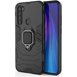 Mobigear Armor Ring Xiaomi Redmi Note 8T Hardcase Back cover Antiurto con anello - Nero