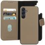 Mobiparts Samsung Galaxy A25 Case Genuine Leather Detachable 2-in-1 Wallet Case Wallet - Taupe