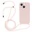 Mobigear Lanyard iPhone 15 Plus Silikon Etui ze smyczą - Sand Pink