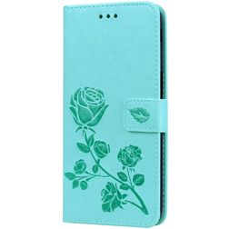 Mobigear Roses Samsung Galaxy J6 Plus Cover a libro portafoglio - Turchese