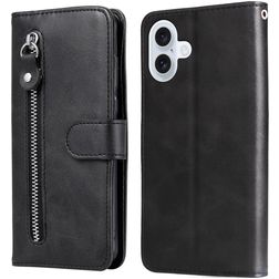 Mobigear Zipper iPhone 17 Funda tipo libro Cartera - Negro