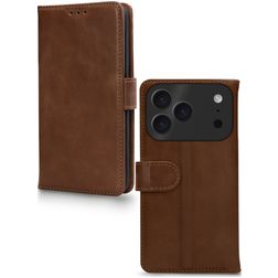 Mobilize Wallet iPhone 17 Pro Vera pelle Cover a libro portafoglio - Marrone