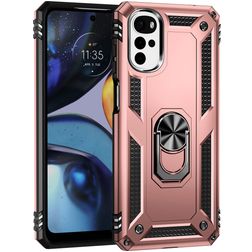 Mobigear Armor Ring Motorola Moto G22 Hardcase Back cover Antiurto con anello - Oro rosa