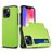 Mobigear Card iPhone 15 Funda Plástico rígido Carcasa Antigolpes con tarjetero - Verde