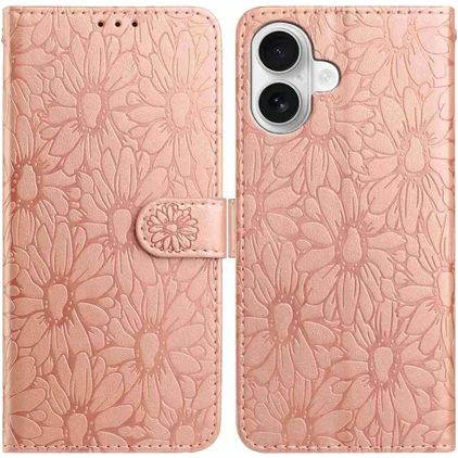Mobigear Flowers iPhone 17 Lompakkokotelo + Setelitasku - Ruusukulta