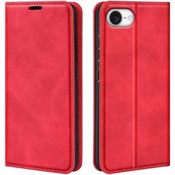 Mobigear Retro Slim iPhone 16e Cover a libro portafoglio - Rosso