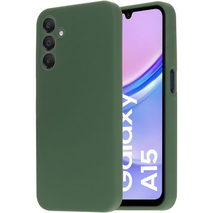 Mobiparts Samsung Galaxy A15 Silikoni Suojakuori - Forest Green